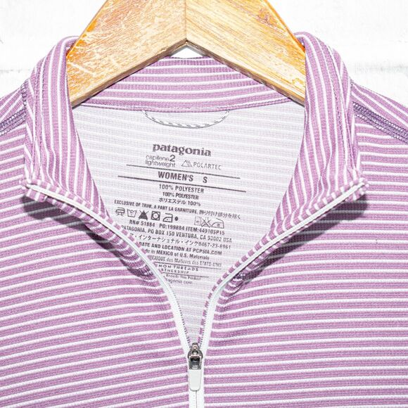 Patagonia Capilene 2 Lightweight Polartec 1/4 zip pullover Purple Sz S - Picture 2 of 7